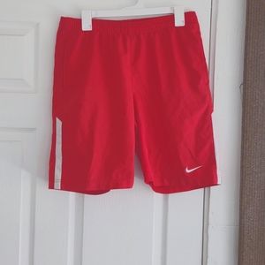 (Men) Nike - Polyester Red Shorts